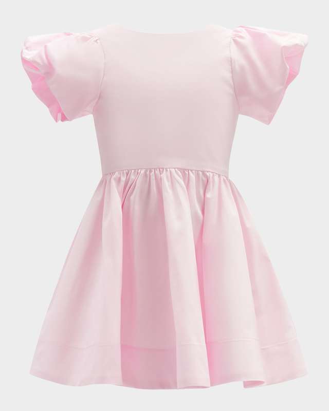 Girl's Lanai Bow-Back Poplin Dress, Size 4-14